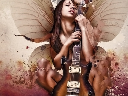 My First Love - winged, pretty, lips, female, fairy, guitarwings, faerie