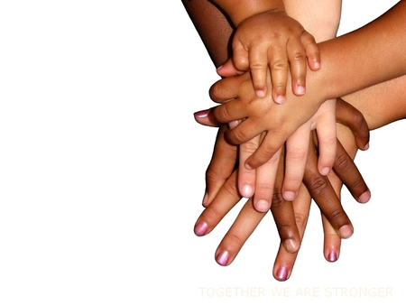 Together We Are Stronger - fingers, hands, skin colors