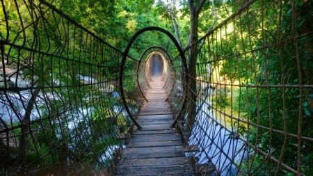 Sway Bridge in Africa - sway, africa, architeture, boards, bridge