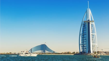 Burj Al Arab - ocean, united arab emirates, water, hotel, dubai, uae, modern, architecture, sea, burj al arab dubai