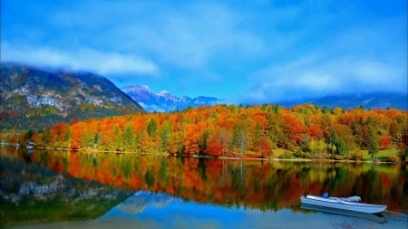 Autumn Lake - trees, nature, autumn, lake, forest, reflection, sky