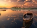 Boat in a silent lake