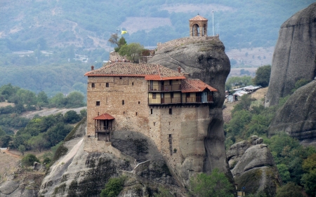 Monastery in Meteora, Greece - rock, Greece, architecture, monastery