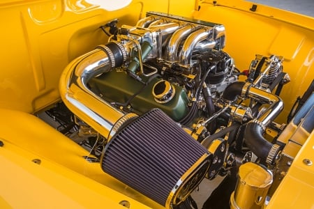 1956 Ford F-100 Engine Bay - motor, ford, engine, mechanical, engine bay, 1956 ford f100 engine bay, f100, 1956