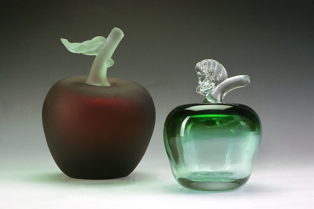 :-) - red, green, figurine, fruit, apple, glass