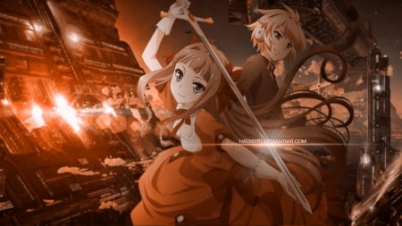 Asuka and Izayoi - anime, asuka, mondaiji tachi, izayoi