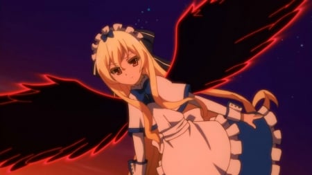 Leticia - girl, wings, anime, mondaiji tachi, leticia