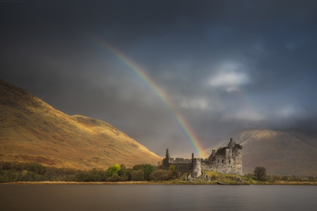 Rainbow - nature, rainbow, amazing, clouds