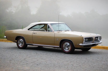 1968-Plymouth-Barracuda - classic, mopar, muscle, gold