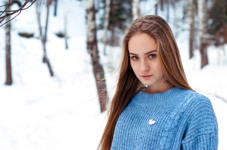 Unknown Model - babe, model, beautiful, woman, snow