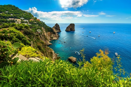 Coastal view - coast, summer, beautiful, view, sea, rocks