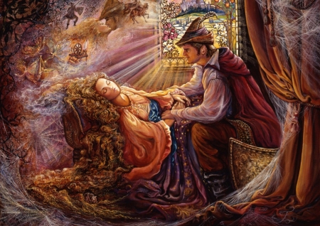 Sleeping Beauty - girl, colors, man, art