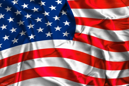 American Flag on Silk Background - american flag, flag, america, holiday, american, us, usa, 4th of july