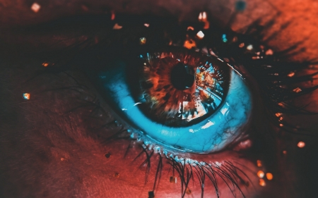 :-) - eye, orange, creative, blue