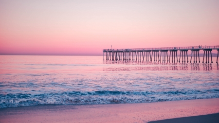 :-) - summer, blue, beach, sea, marion michele, pink, vara, bridge