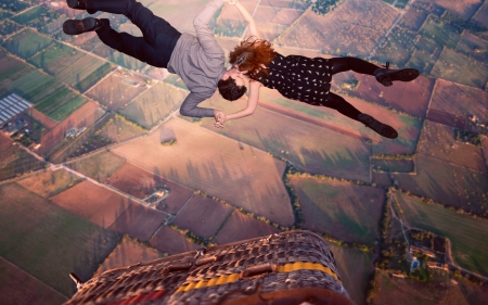 :-) - fun, view from the top, sky, vara, couple, summer, fantasy, hot air balloon