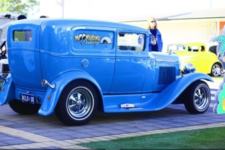 Ford Delivery HotRod - panel van, hotrod, blue, classic, ford