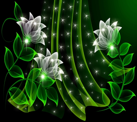 Lovely Flowers - leaves, nature, neon, flowers