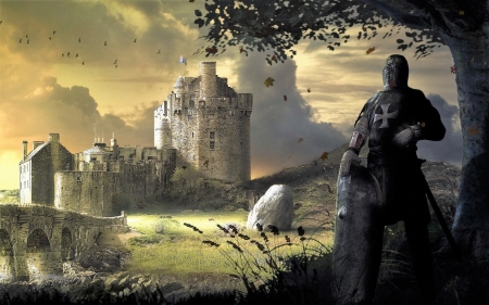 Dark Knight - building, art, ancient, castle, scotland