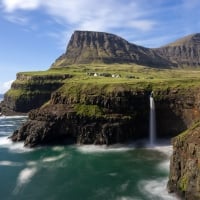 Mulafossur Waterfall, Faroe Island