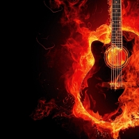 Guitar on fire