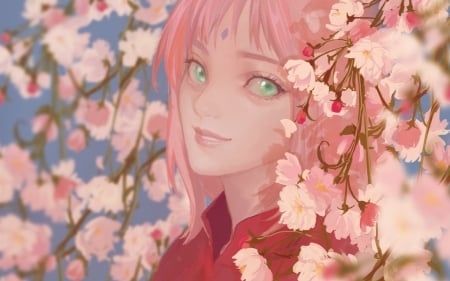 Haruno Sakura - anime, blossom, ban tou ming ti, girl, spring, pink, manga, naruto, haruno sakura