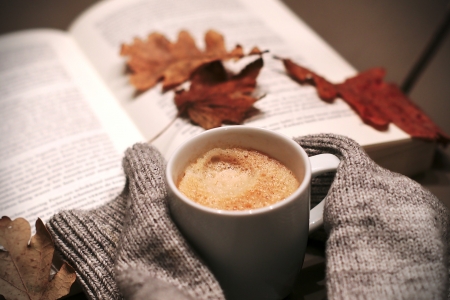 ♥ - abstract, leaf, book, coffee