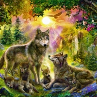 Wolves Painting