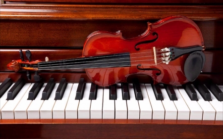 Piano and Violin - piano, music, instruments, violin