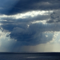 Cloud with Rain over Sea