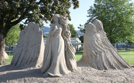 Sand Sculptures - girl, sculptures, art, sand