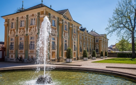 Bruchsal Palace, Germany - architecture, germany, palace, fountain