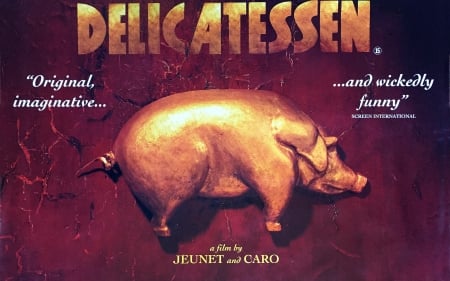 delicatessen - pig, movie, delicatessen, poster