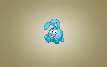 Blue bunny - blue, cute, bunny, child, minimalistic