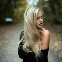 Blonde Girl Autumn Leaves