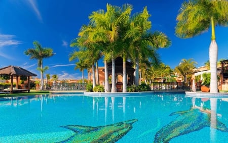 Resort - swimming pool, spain, island, spa, resort