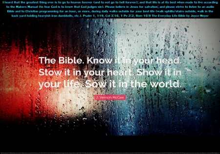 Bible - quotes, fun, faith, christianity, discipline, hope, happiness, christian, motivational, self-control, j vernon mcgee, supernatural, bible, religious, heaven, love, wisdom, cool, peace, scriptures, spiritual, joy, sayings