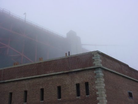 Fort Point's Ghost Bridge - fort point, san francisco, golden gate, bridge