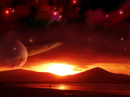 Space sunset