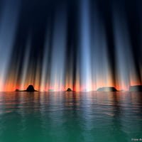 Aurora Borealis over the Sea