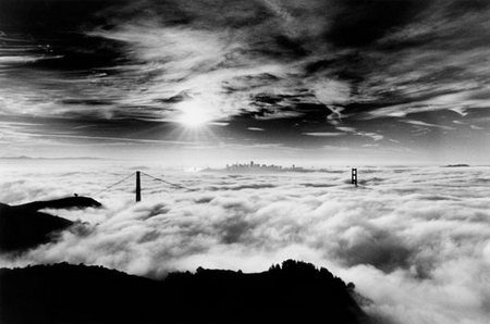 Black and White - clouds, beautiful, photography, splendor, landscape, beauty, lovely, architecture, nature, view, black and white, mountains, peaceful, sky, bridge