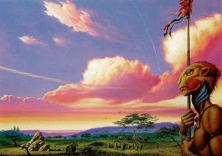 Alien Terrain - clouds, abstract, michael whelan, fantasy, aliens, 3d