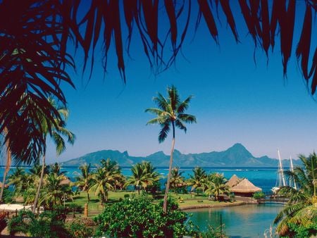 Moorea Island Tahiti - beach, sky, landscape