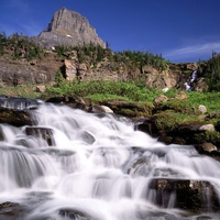 Mountain Cascade Glacier National Park Montana