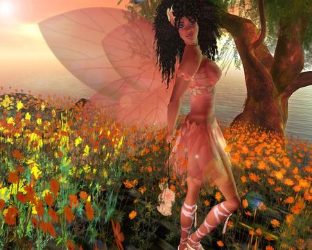 Fairy - abstract, trees, fairy, flowers, fantasy