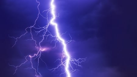 Lightning - storm, summer, blue, pink, fulger, white, lightning, vara, sky