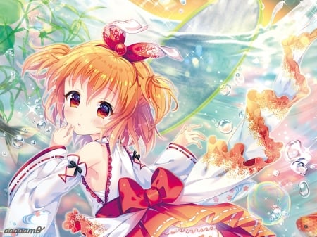 :-) - manga, anime, water, amo, summer, girl, fish