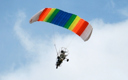 Colorful Paraplane - paraplane, colors, sky, flight