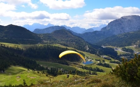 Alps in Carinthia, Austria - Austria, paragliding, mountains, Alps