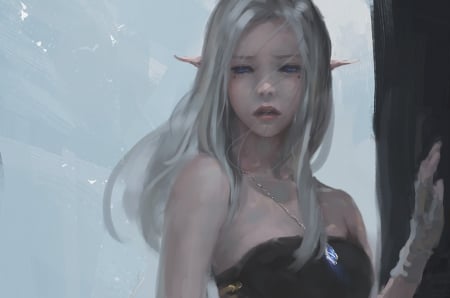 Elf girl - wlop, fantasy, elf, girl, art